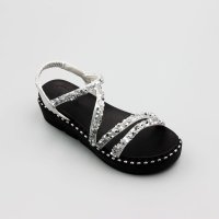 Босоножки Серебрянный Экокожа 8235S Persey