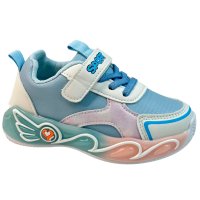 Кроссовки Голубой Экокожа E7102A Persey